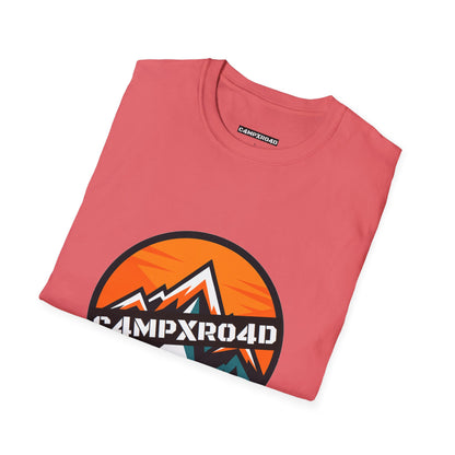 C4MPXRO4D Rounded Shield Camper Badge Soft Tee | Graphic T-Shirt