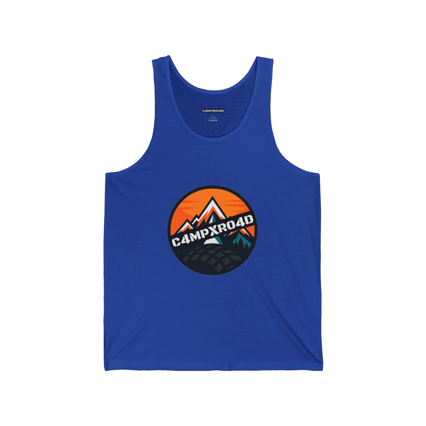 C4MPXRO4D Rounded Shield Camper Badge Tank Top | Gaming Techwear Hacker Style