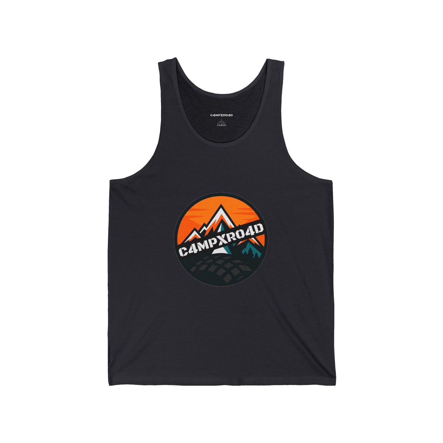 C4MPXRO4D Rounded Shield Camper Badge Tank Top | Gaming Techwear Hacker Style