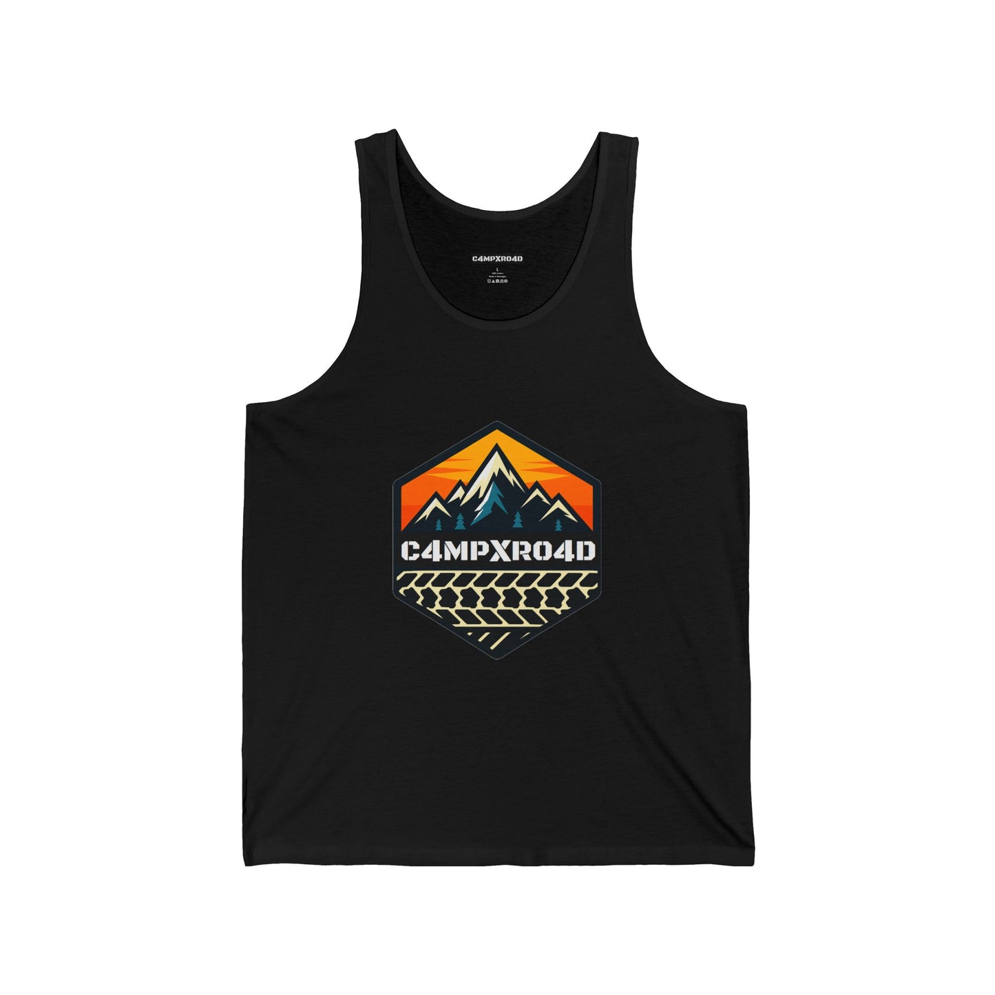 C4MPXRO4D Hexa Shield Camper Badge Tank Top | Gaming Techwear Hacker Style