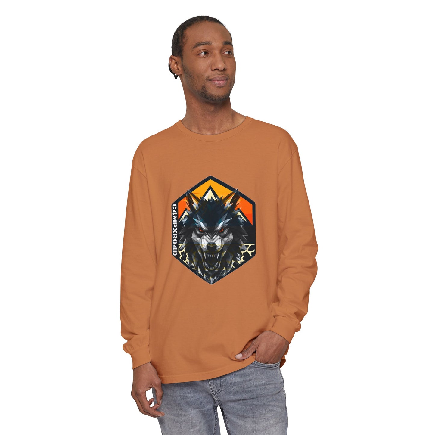 C4MPXRO4D Wolf Shield Camper Badge T-Shirt | Long Sleeve