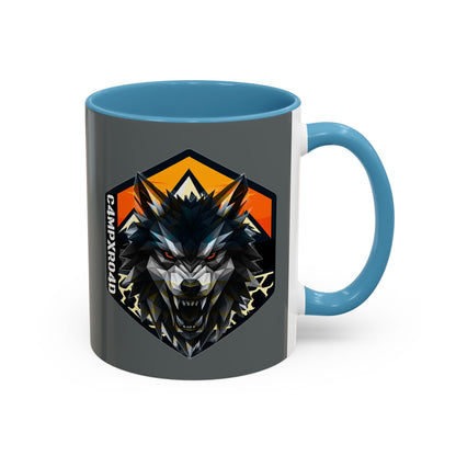 C4MPXRO4D Wolf Shield Camper Badge Mug | Accent Coffee Mug 11oz 15oz