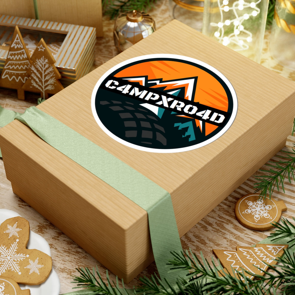 C4MPXRO4D Rounded Shield Camper Badge Sticker | Die-Cut Vinyl Laptop Decal