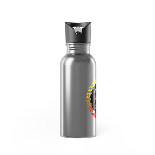 C4MPXRO4D Summer Camper Badge Stainless Steel Water Bottle with Straw, 20oz