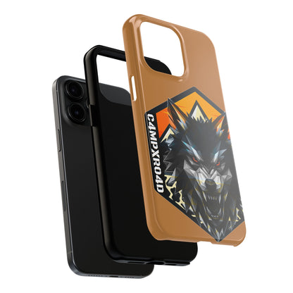 C4MPXRO4D Wolf Shield Camper Badge Phone Case | Tough Phone Case