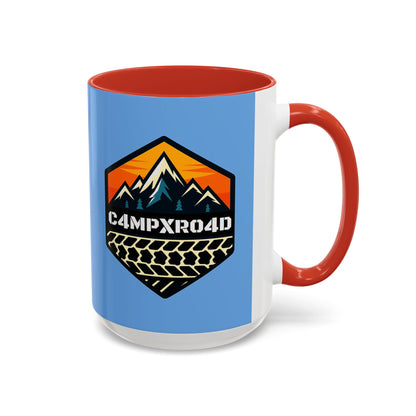 C4MPXRO4D Hexa Shield Camper Badge Mug | Accent Coffee Mug 11oz 15oz