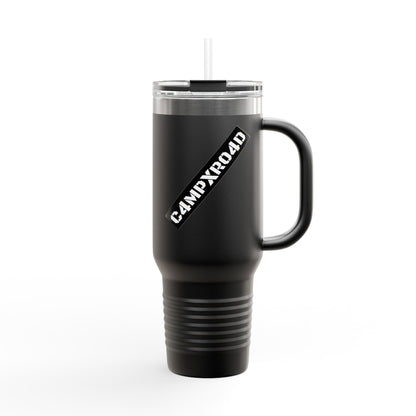 CAMPTYROAD Diagonal Logo 40oz Travel Mug | Insulated Tumbler with Straw