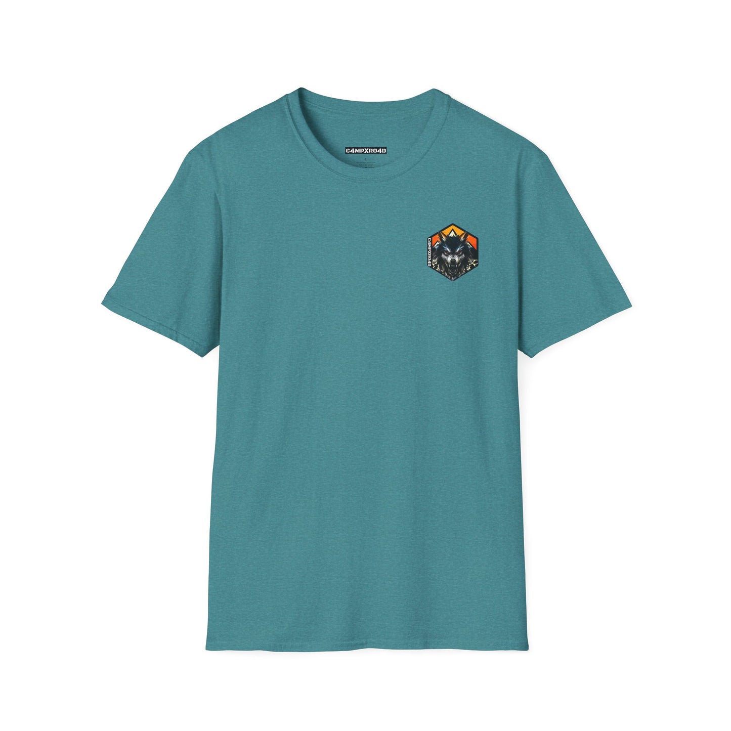C4MPXRO4D Tiny Wolf Shield Camper Badge Soft Tee | Graphic T-Shirt