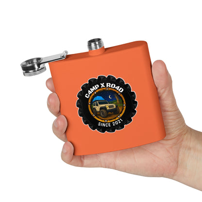 C4MPXRO4D Camper Badge Flask