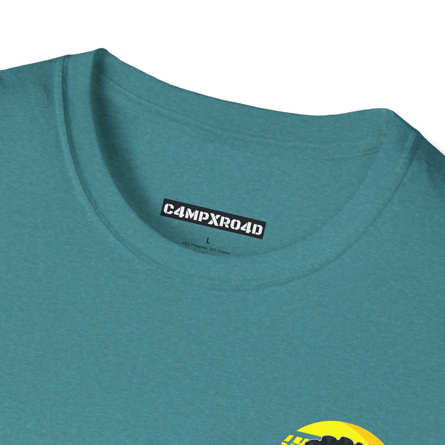 C4MPXRO4D Tiny Summer Camper Badge Soft Tee | Graphic T-Shirt