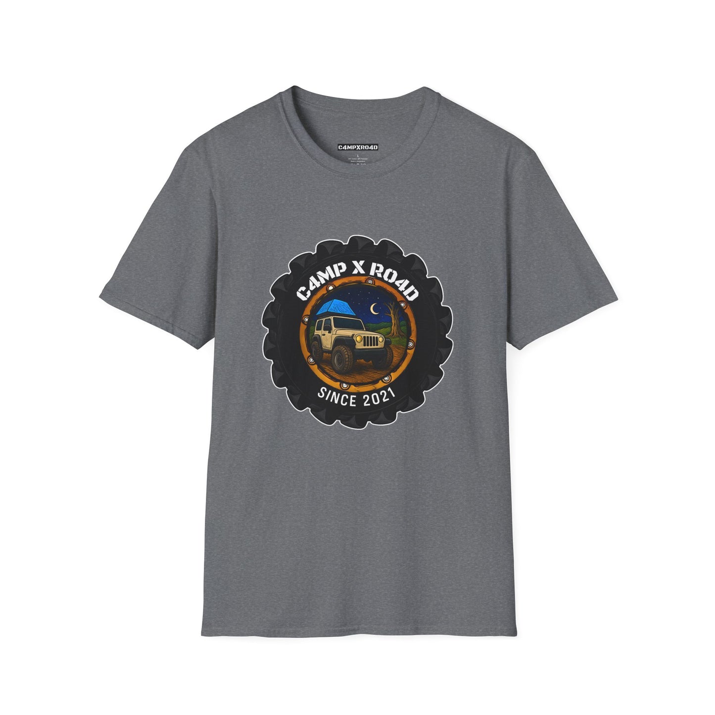 C4MPXRO4D Camper Badge Soft Tee | Graphic T-Shirt