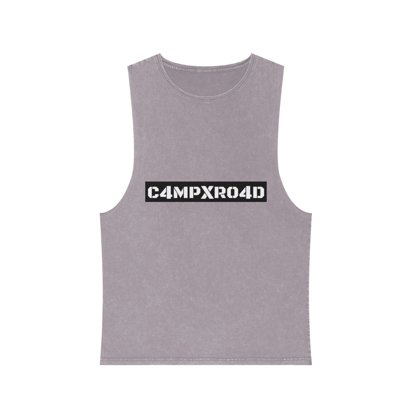C4MPXR04D Tank Top | stonewash black, retro stencil logo