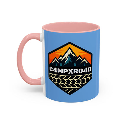 C4MPXRO4D Hexa Shield Camper Badge Mug | Accent Coffee Mug 11oz 15oz