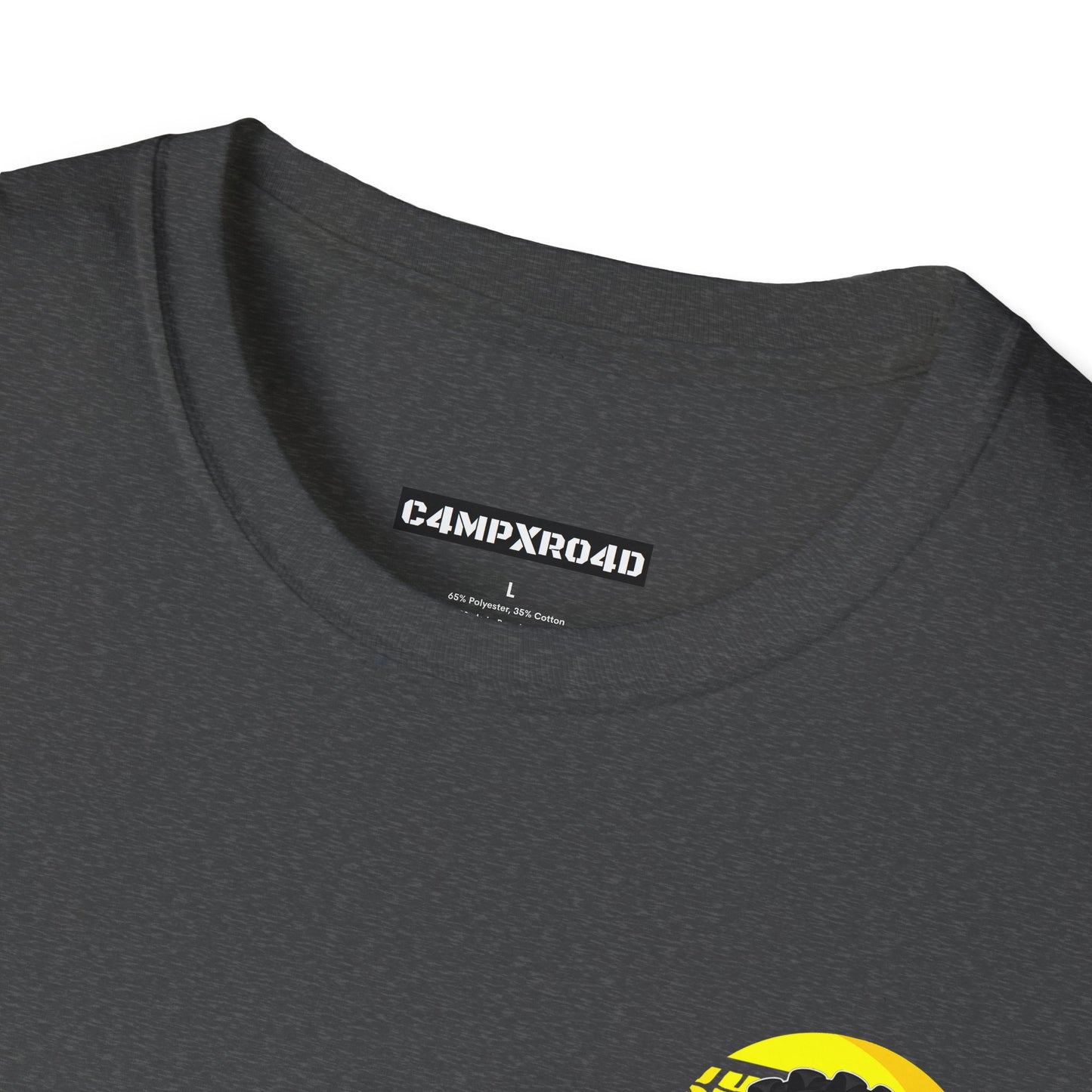 C4MPXRO4D Tiny Summer Camper Badge Soft Tee | Graphic T-Shirt