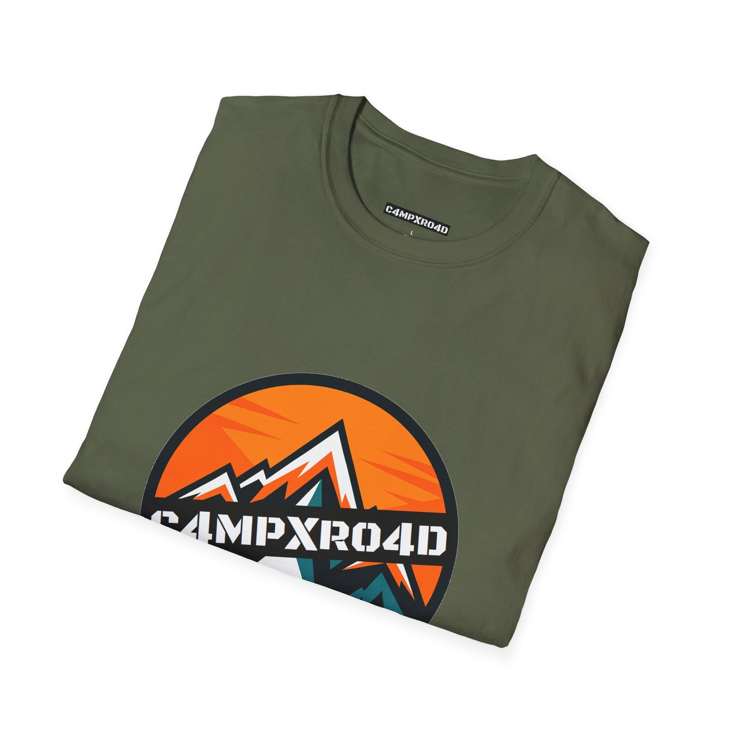C4MPXRO4D Rounded Shield Camper Badge Soft Tee | Graphic T-Shirt