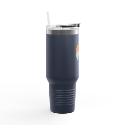 C4MPXRO4D Rounded Shield Camper Badge 40oz Travel Mug | Insulated Tumbler with Straw