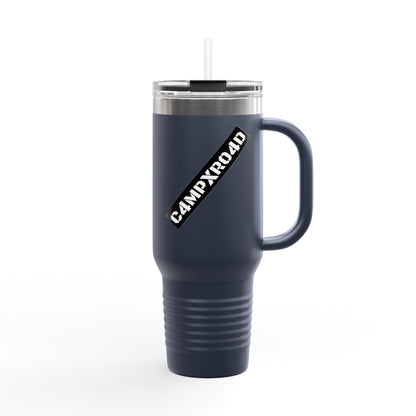 CAMPTYROAD Diagonal Logo 40oz Travel Mug | Insulated Tumbler with Straw