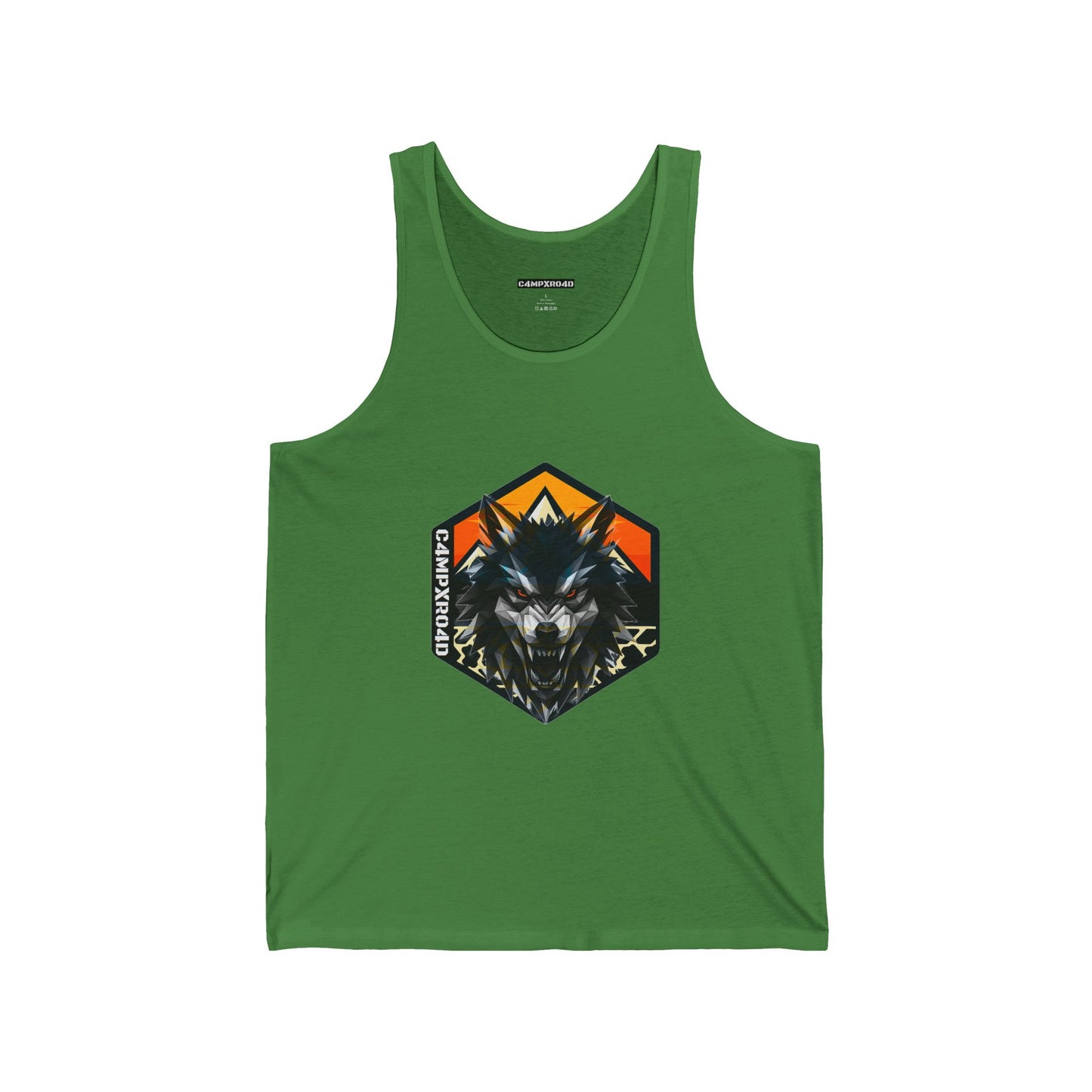 C4MPXRO4D Wolf Shield Camper Badge Tank Top | Gaming Techwear Hacker Style