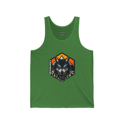 C4MPXRO4D Wolf Shield Camper Badge Tank Top | Gaming Techwear Hacker Style