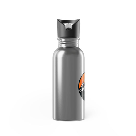 C4MPXRO4D Rounded Shield Camper Badge Stainless Steel Water Bottle with Straw, 20oz