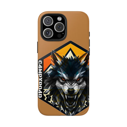 C4MPXRO4D Wolf Shield Camper Badge Phone Case | Tough Phone Case