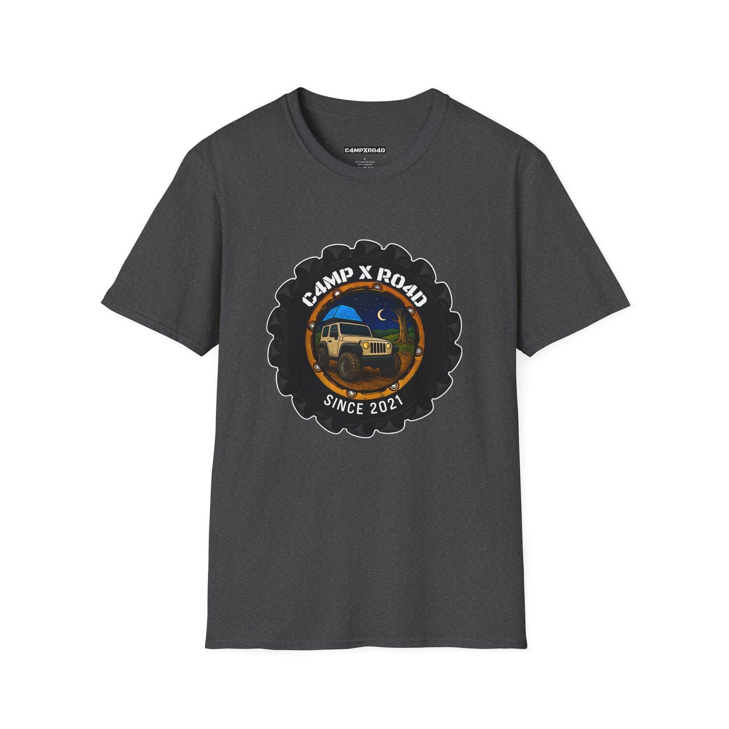 C4MPXRO4D Camper Badge Soft Tee | Graphic T-Shirt