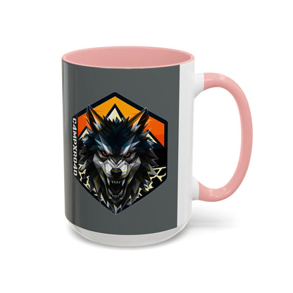 C4MPXRO4D Wolf Shield Camper Badge Mug | Accent Coffee Mug 11oz 15oz