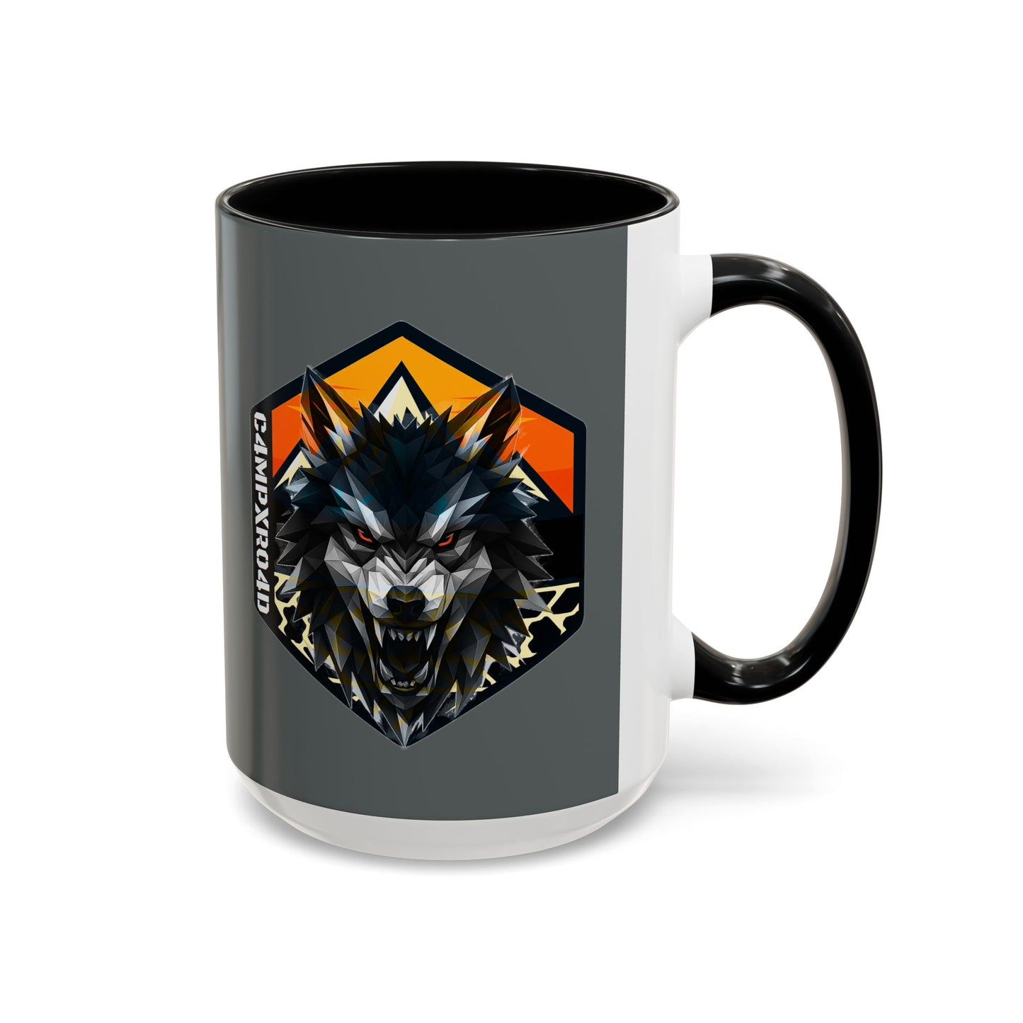 C4MPXRO4D Wolf Shield Camper Badge Mug | Accent Coffee Mug 11oz 15oz