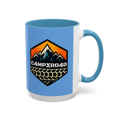 C4MPXRO4D Hexa Shield Camper Badge Mug | Accent Coffee Mug 11oz 15oz