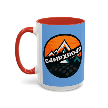 C4MPXRO4D Rounded Shield Camper Badge Mug | Accent Coffee Mug 11oz 15oz