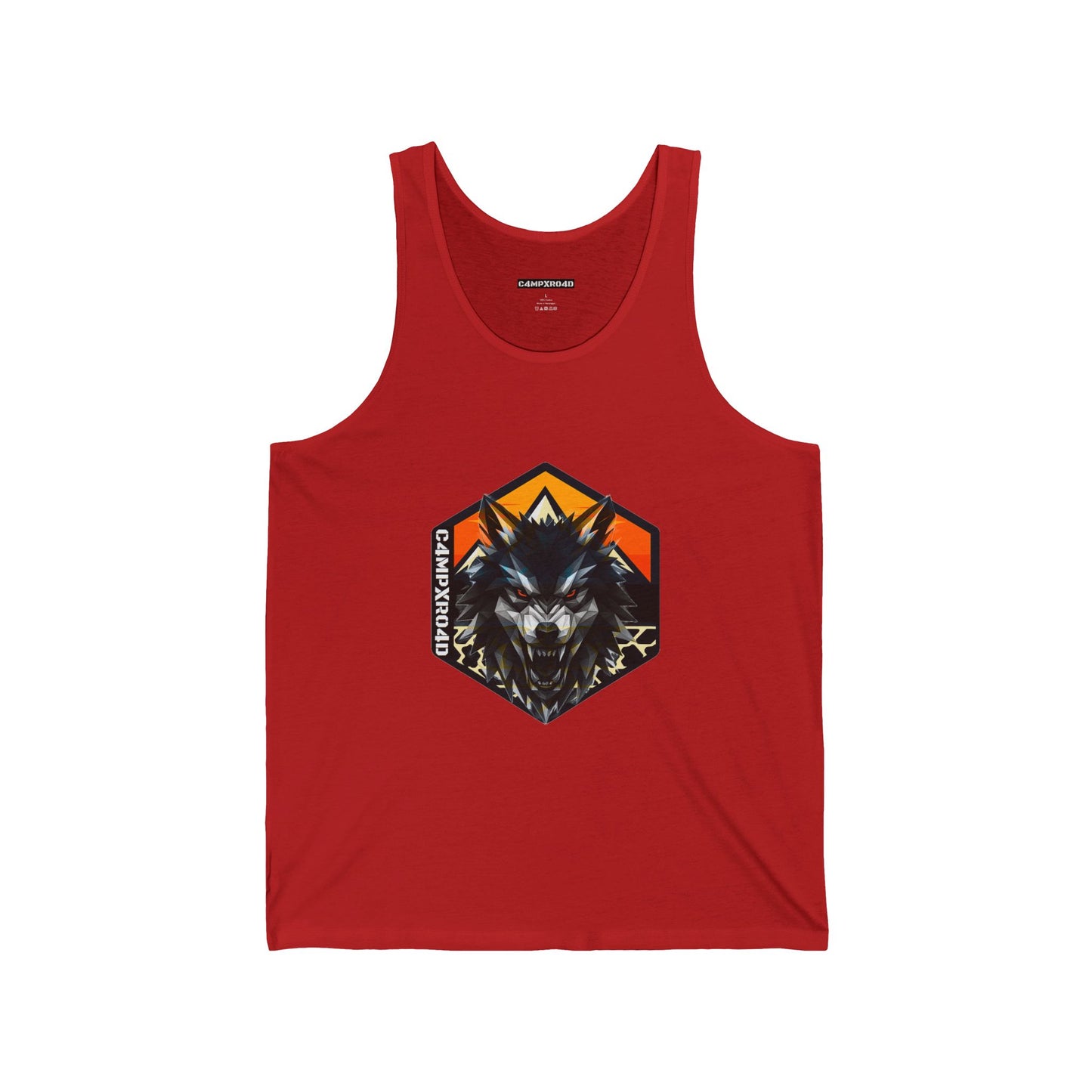 C4MPXRO4D Wolf Shield Camper Badge Tank Top | Gaming Techwear Hacker Style
