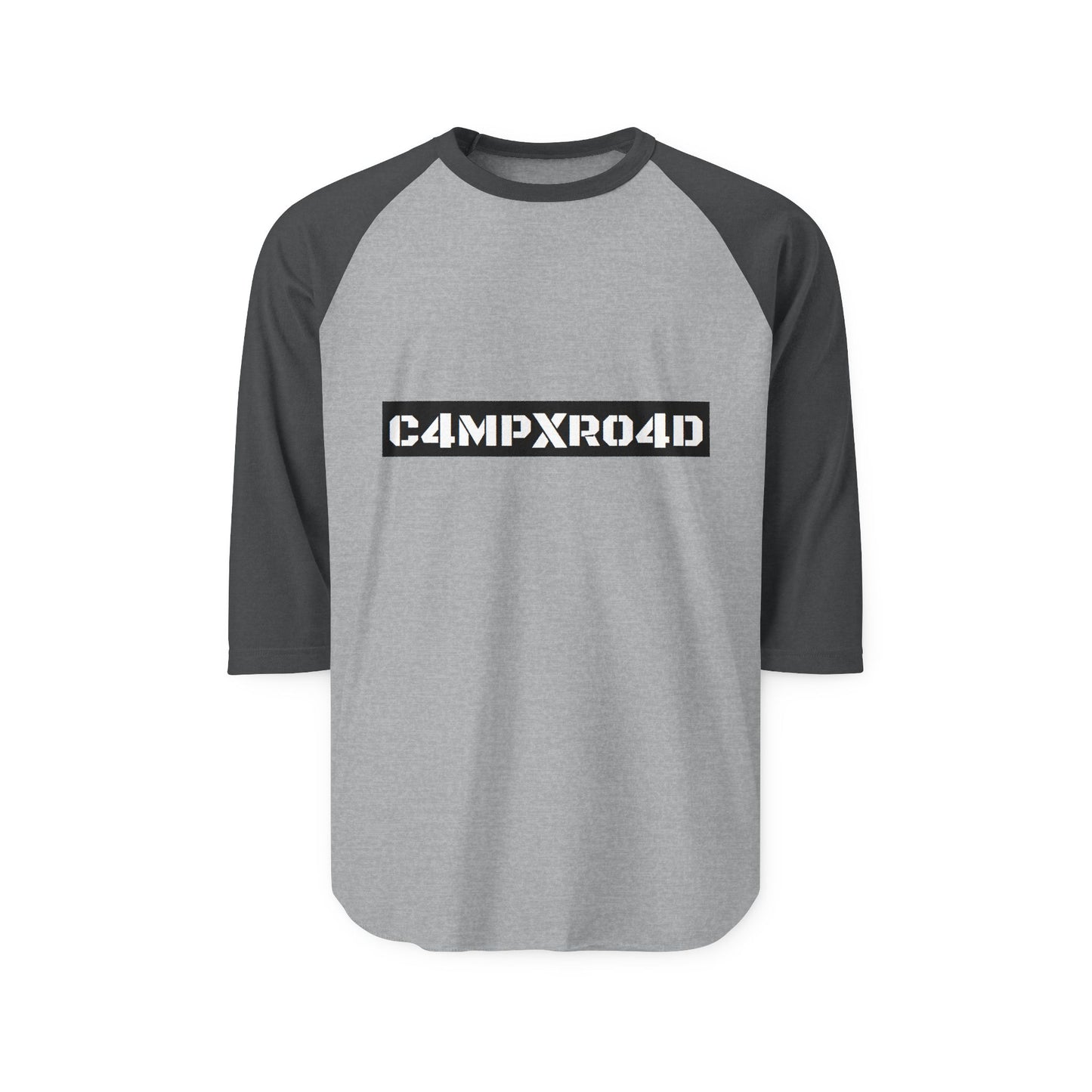 C4MPXR04D Text Block Raglan Shirt | Gaming Code Baseball Tee