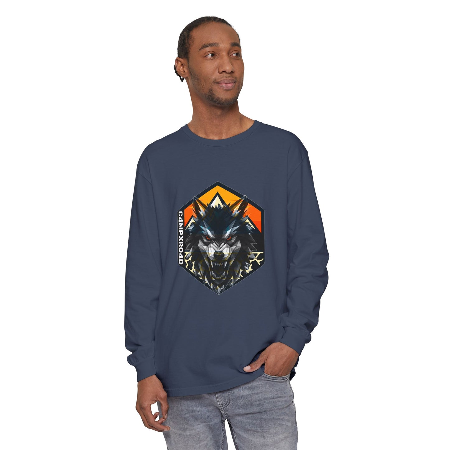 C4MPXRO4D Wolf Shield Camper Badge T-Shirt | Long Sleeve