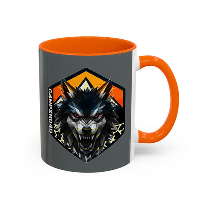 C4MPXRO4D Wolf Shield Camper Badge Mug | Accent Coffee Mug 11oz 15oz