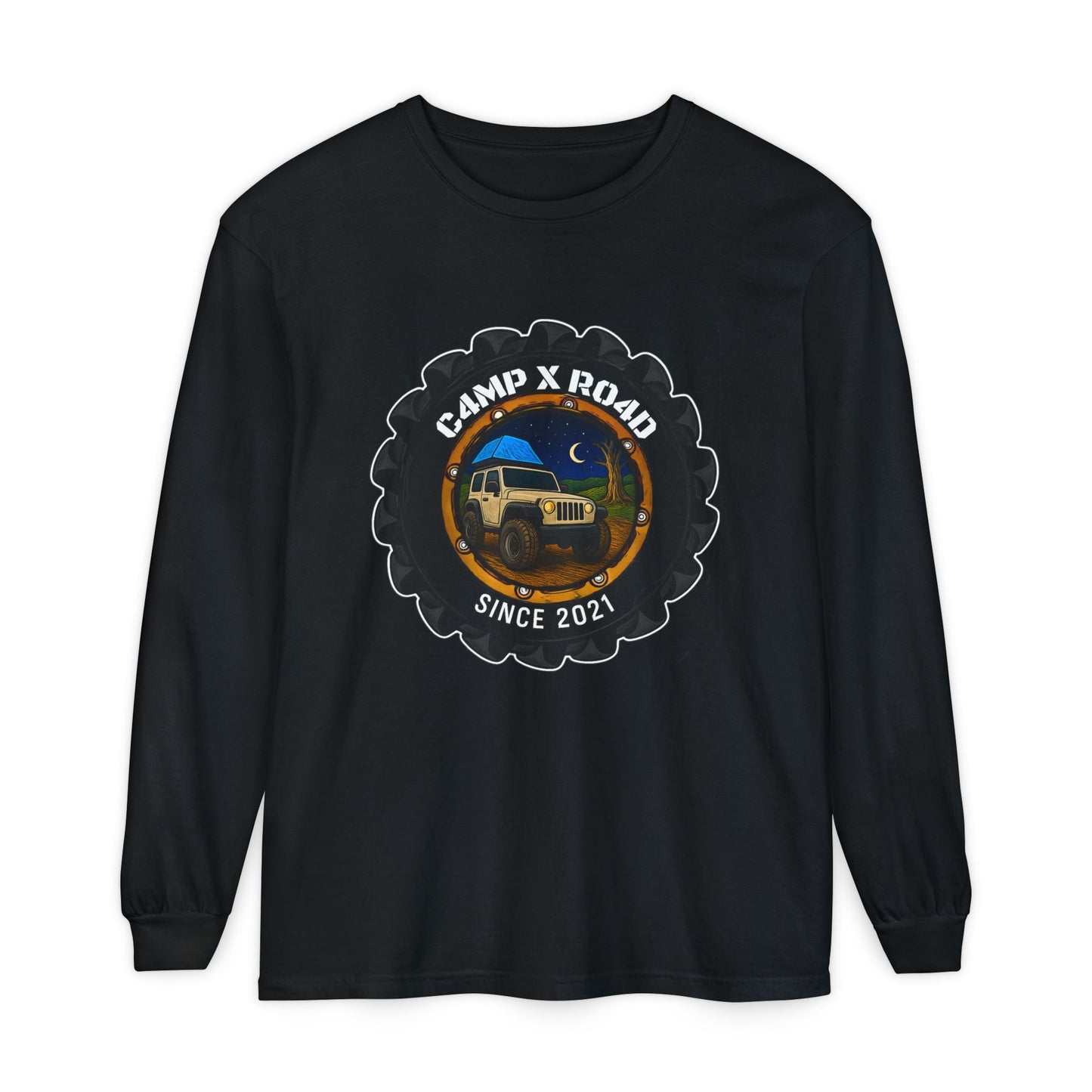 C4MPXRO4D Camper Badge T-Shirt | Long Sleeve
