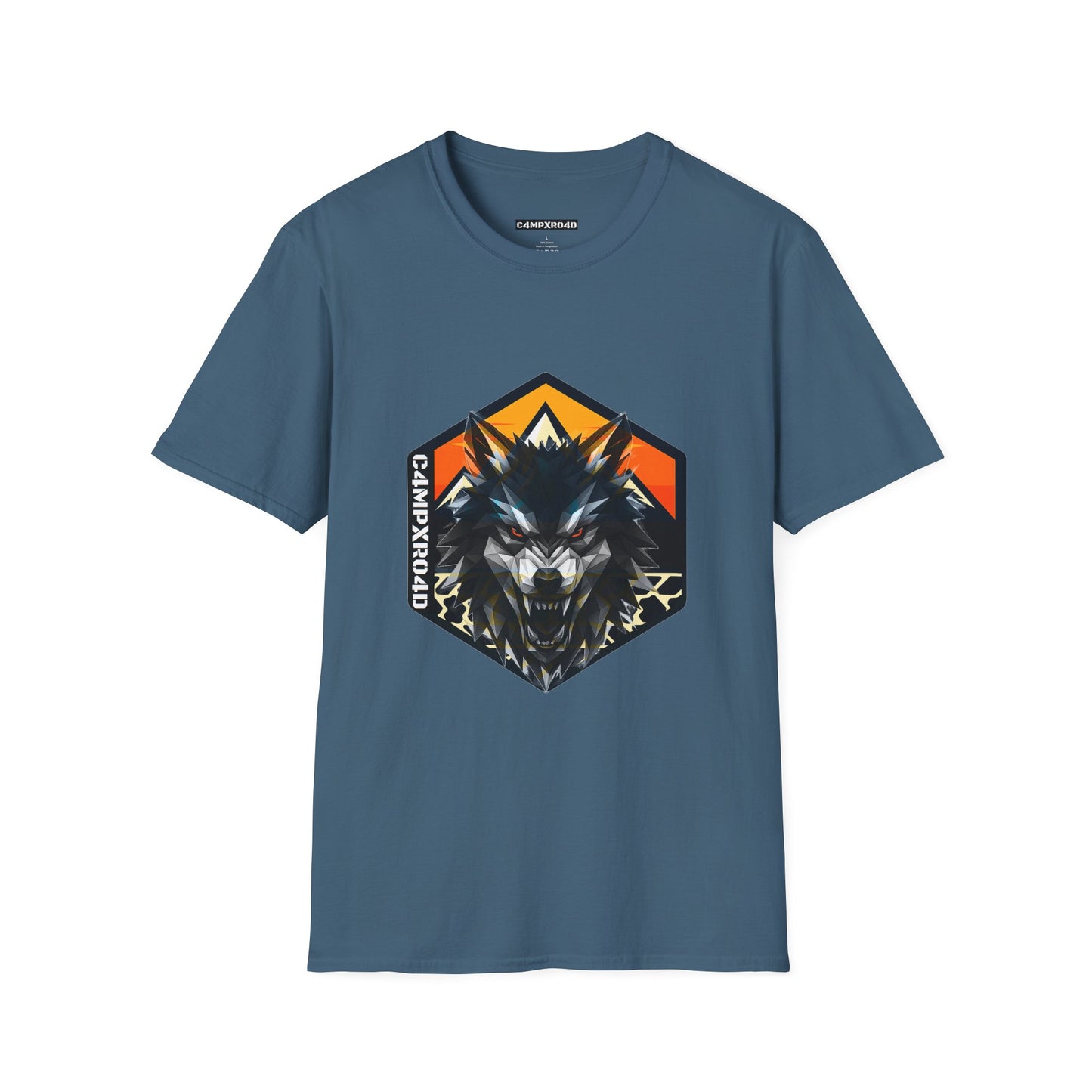 C4MPXRO4D Wolf Shield Camper Badge Soft Tee | Graphic T-Shirt