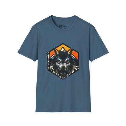 C4MPXRO4D Wolf Shield Camper Badge Soft Tee | Graphic T-Shirt