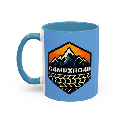 C4MPXRO4D Hexa Shield Camper Badge Mug | Accent Coffee Mug 11oz 15oz