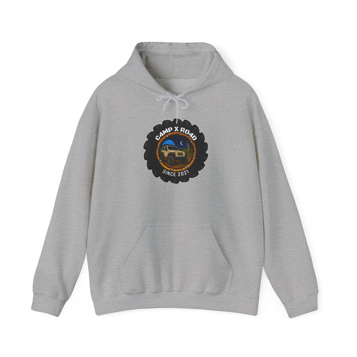 C4MPXRO4D Camper Badge Hoodie | Black streetwear graphic sweatshirt