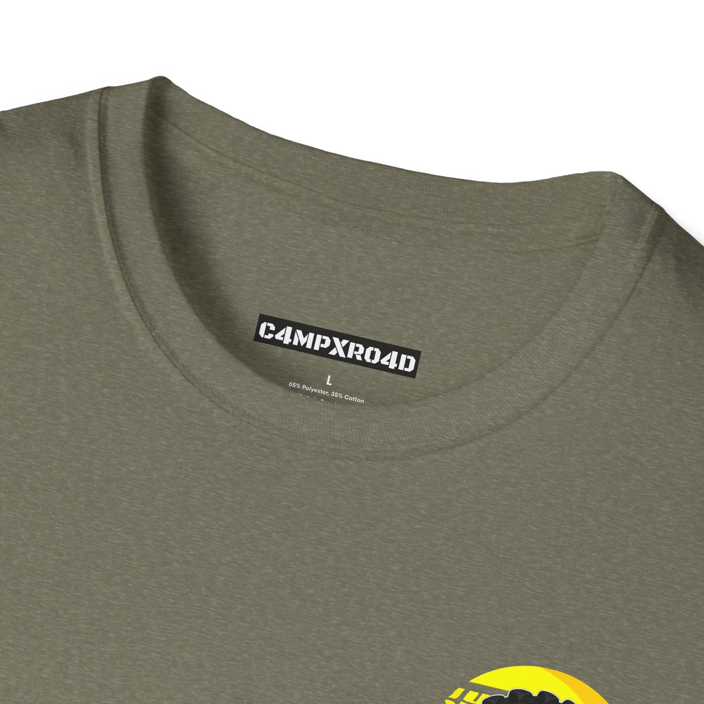 C4MPXRO4D Tiny Summer Camper Badge Soft Tee | Graphic T-Shirt
