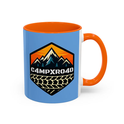 C4MPXRO4D Hexa Shield Camper Badge Mug | Accent Coffee Mug 11oz 15oz
