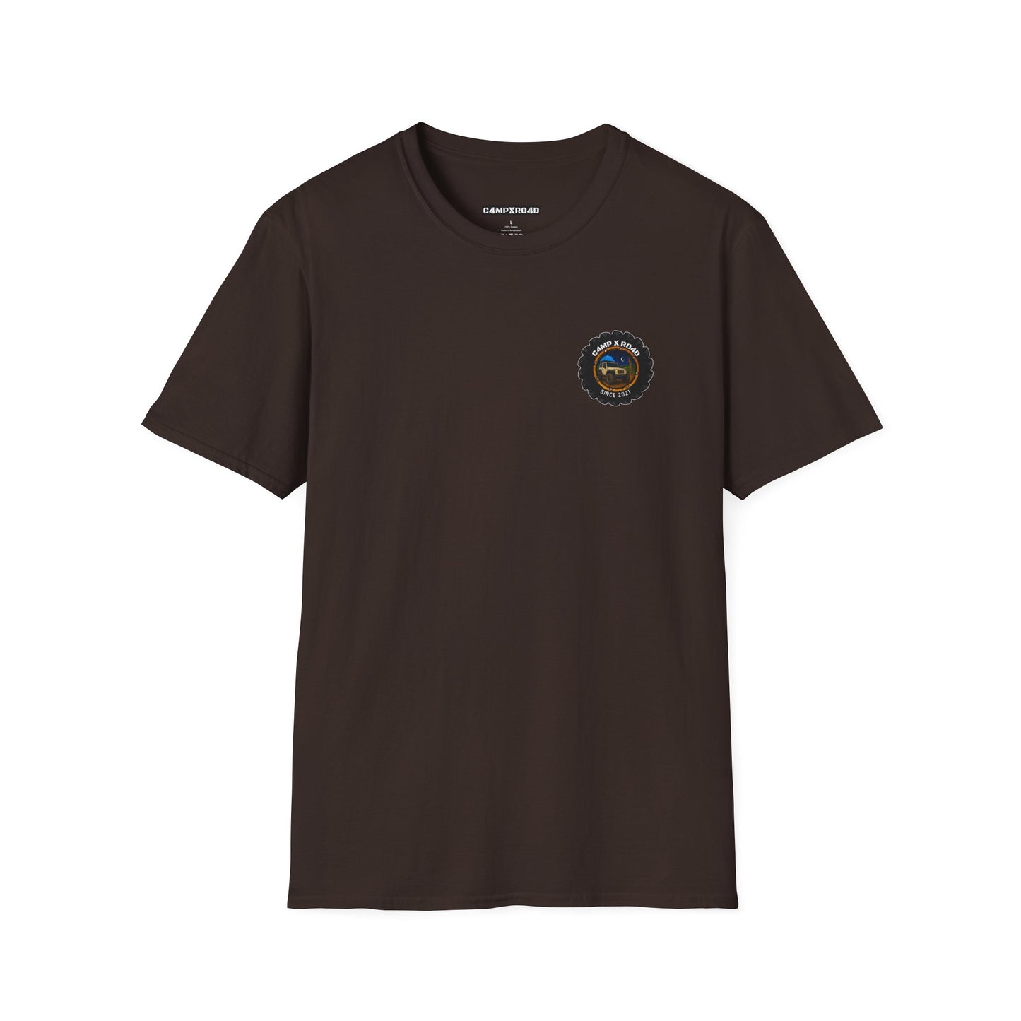 C4MPXRO4D Tiny Camper Badge Soft Tee | Graphic T-Shirt