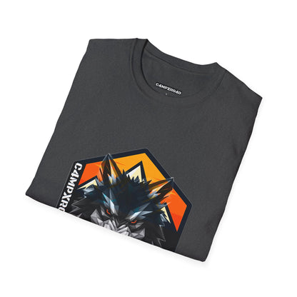 C4MPXRO4D Wolf Shield Camper Badge Soft Tee | Graphic T-Shirt