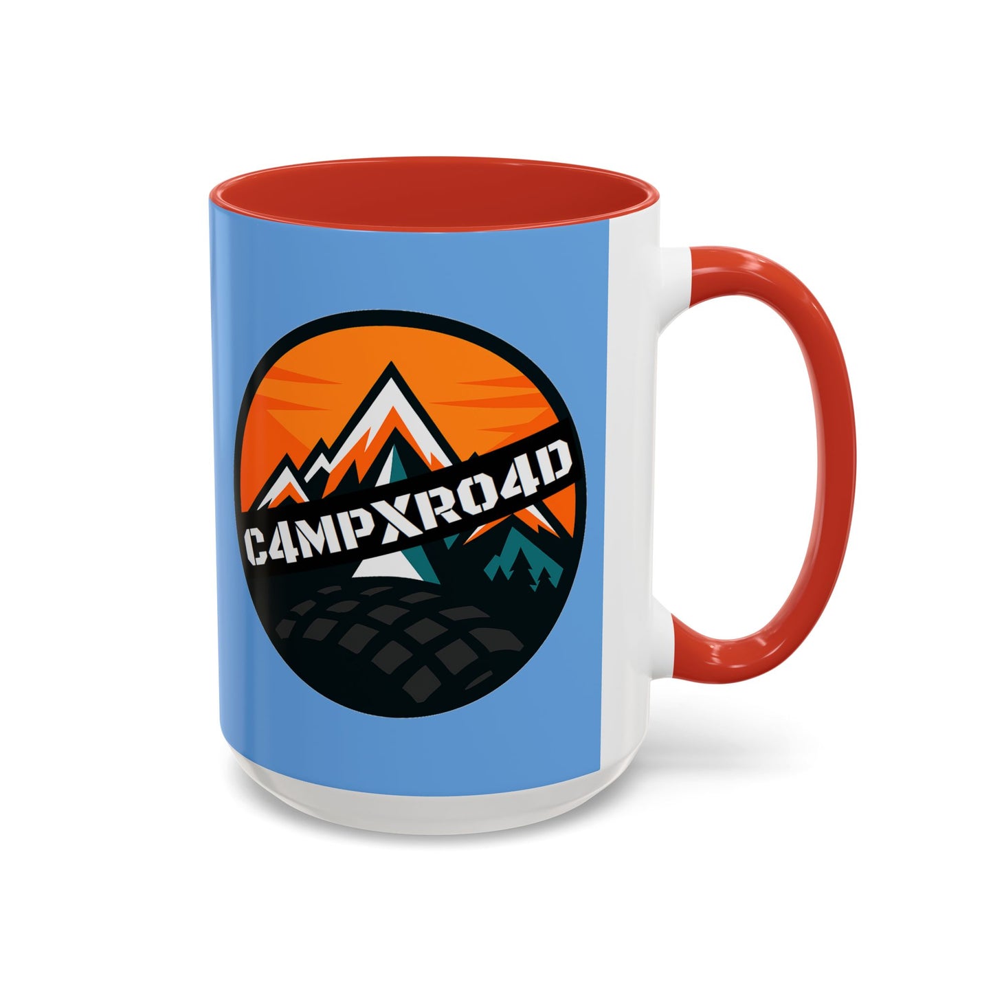 C4MPXRO4D Rounded Shield Camper Badge Mug | Accent Coffee Mug 11oz 15oz
