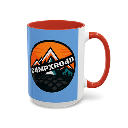 C4MPXRO4D Rounded Shield Camper Badge Mug | Accent Coffee Mug 11oz 15oz