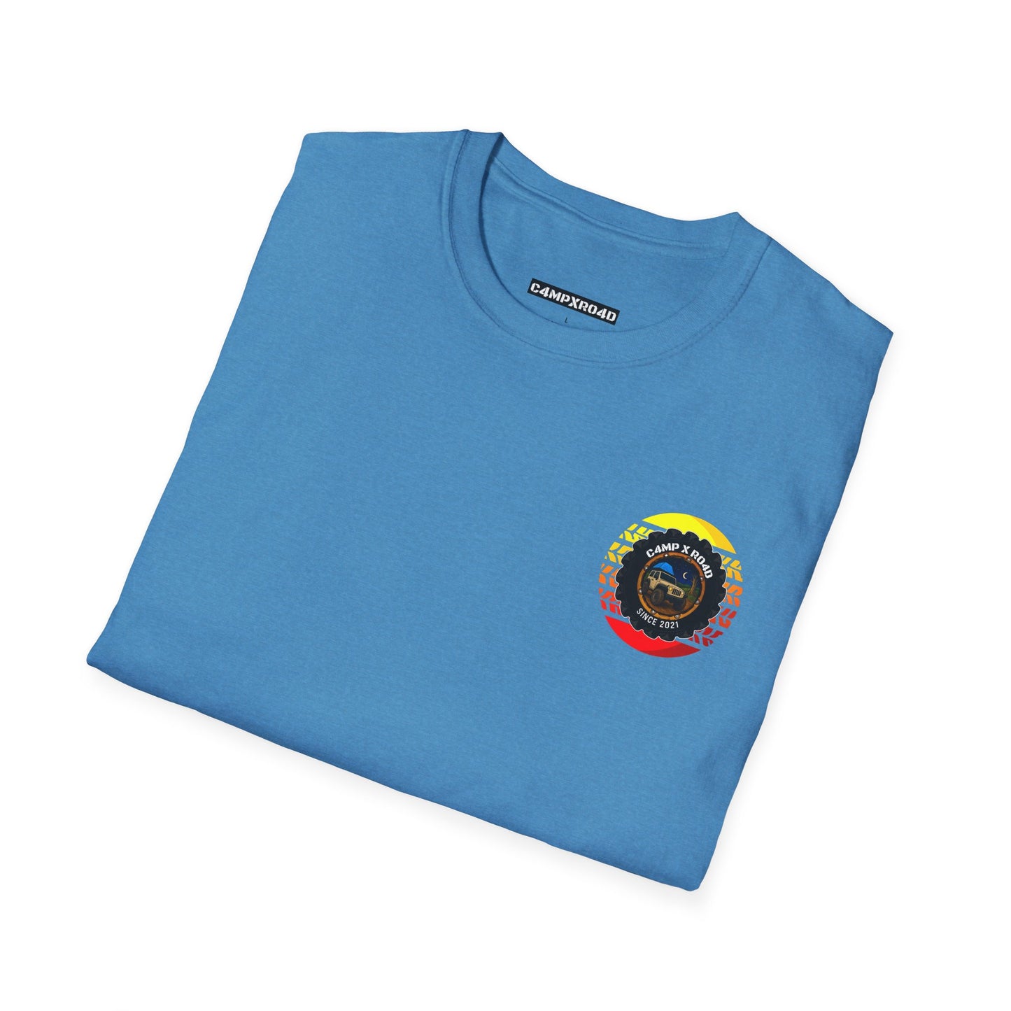 C4MPXRO4D Tiny Summer Camper Badge Soft Tee | Graphic T-Shirt
