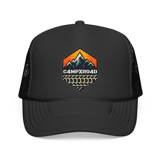 C4MPXRO4D Hexa Shield Camper Badge Trucker Cap | Adventure Mesh Hat