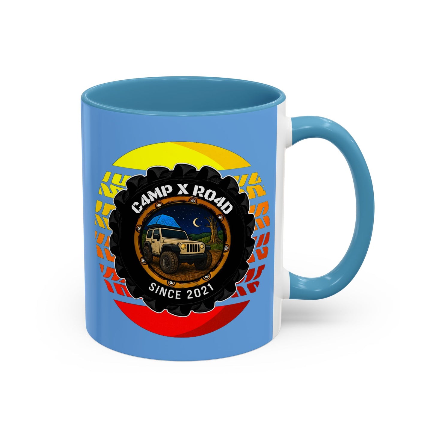 C4MPXRO4D Summer Camper Badge Mug | Accent Coffee Mug 11oz 15oz