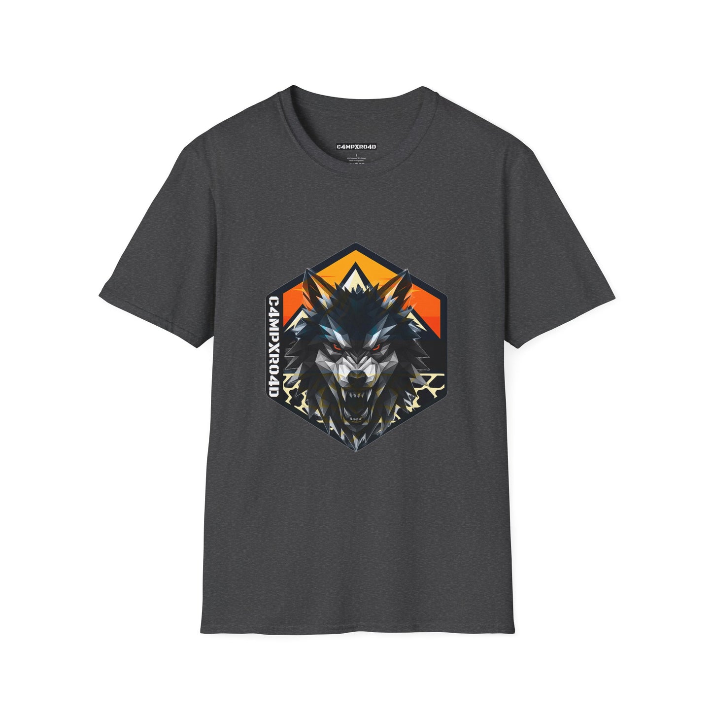 C4MPXRO4D Wolf Shield Camper Badge Soft Tee | Graphic T-Shirt