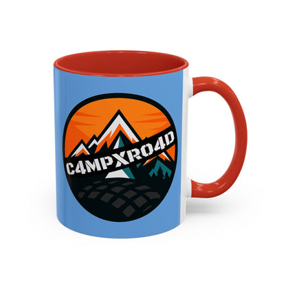 C4MPXRO4D Rounded Shield Camper Badge Mug | Accent Coffee Mug 11oz 15oz